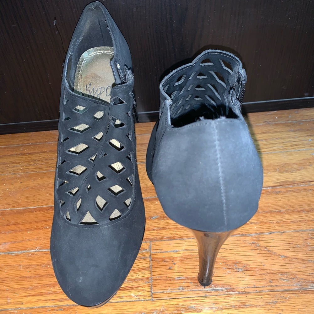 Impo black suede booties